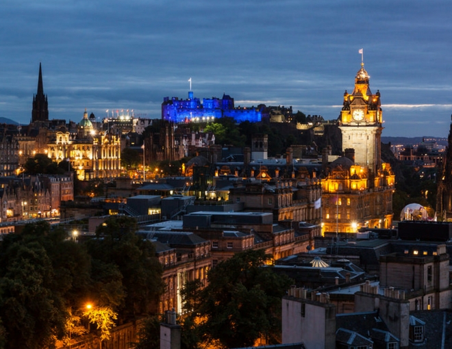 Escocia tradicional con isla de Skye 